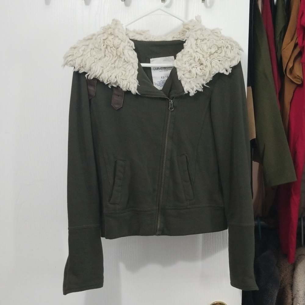 Green Fleece Zip Up Jacket